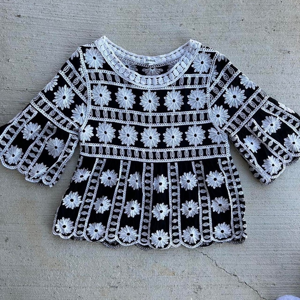 Embroidered Babydoll Blouse
